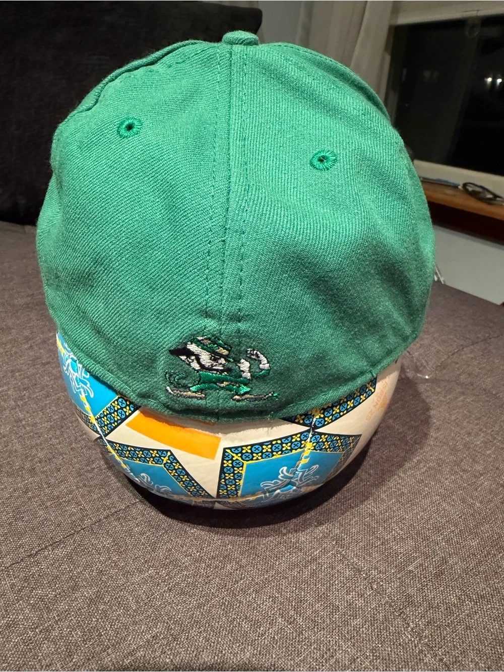 Green and Gold Kids Hat with Embroidered ND Logo
